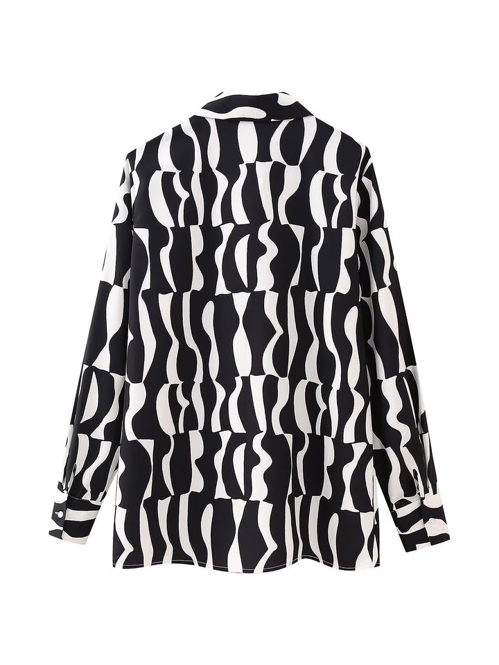 VAYLA – Wavy Striped Long Sleeve Blouse