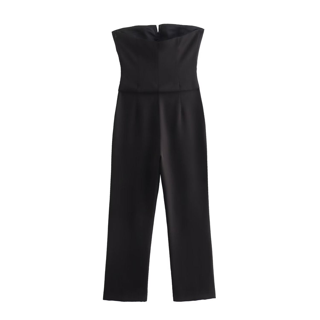 LIDIA – Strapless Bow-Front Jumpsuit