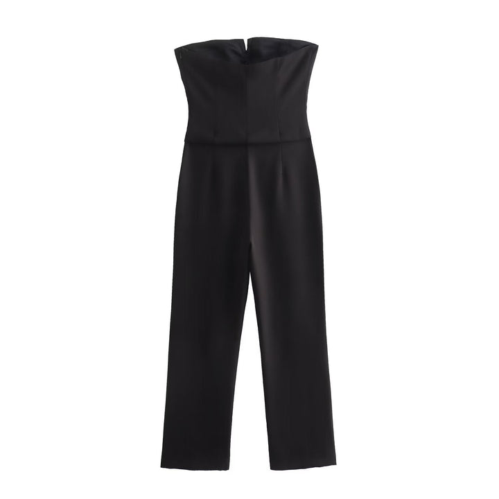 LIDIA – Strapless Bow-Front Jumpsuit