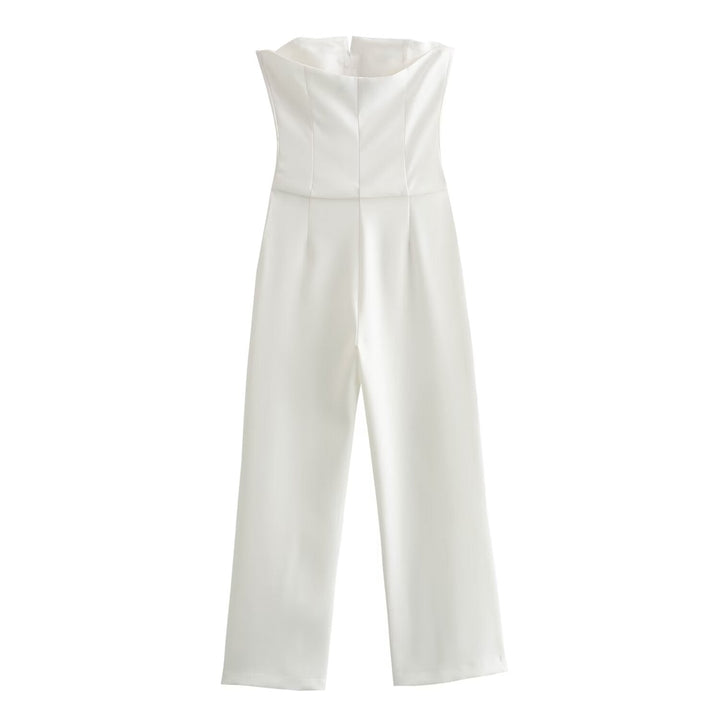 LIDIA – Strapless Bow-Front Jumpsuit