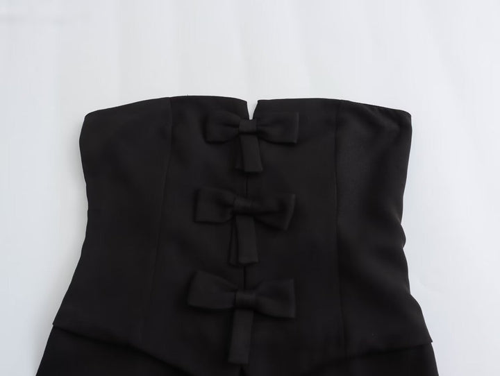 LIDIA – Strapless Bow-Front Jumpsuit