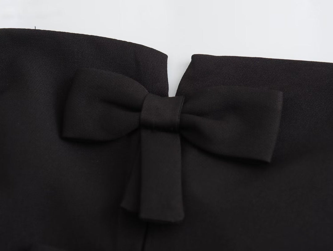 LIDIA – Strapless Bow-Front Jumpsuit