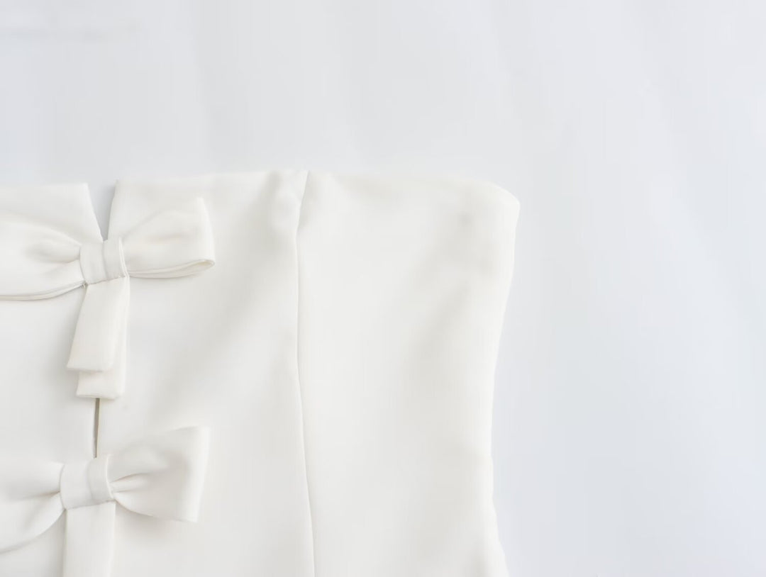 LIDIA – Strapless Bow-Front Jumpsuit