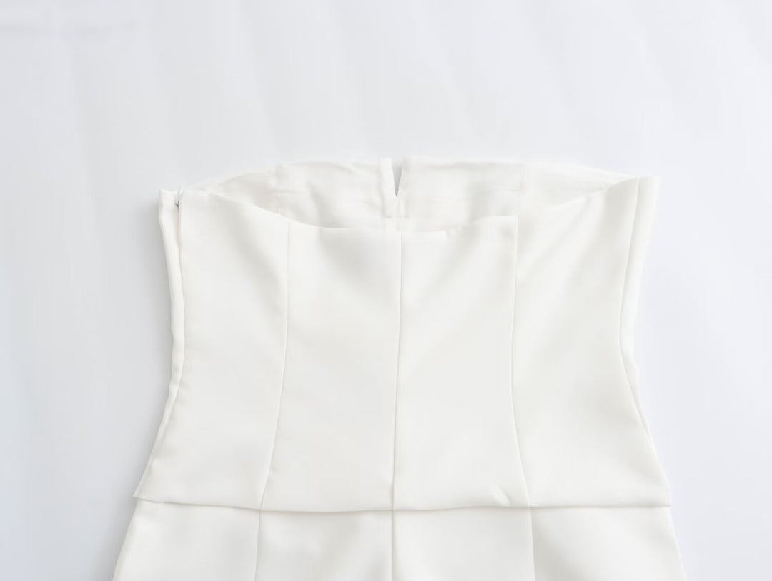 LIDIA – Strapless Bow-Front Jumpsuit