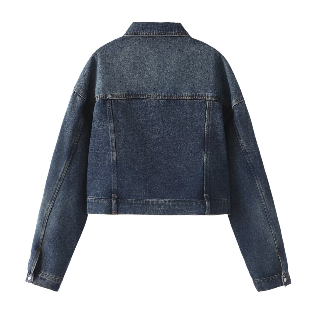 HOPE  -  Women's Denim Jacket with Heart Stitch Detail