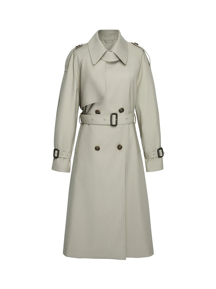YALD - Classic Double-Breasted Belted Trench Coat
