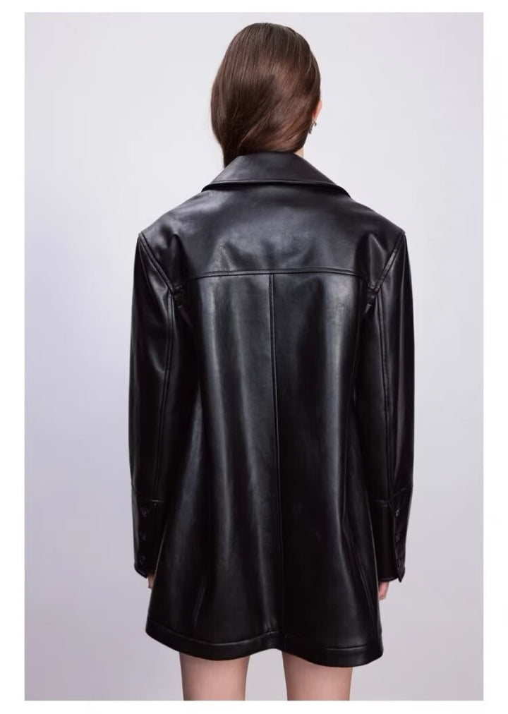 MAILE - Vegan Leather Trench Coat for Women
