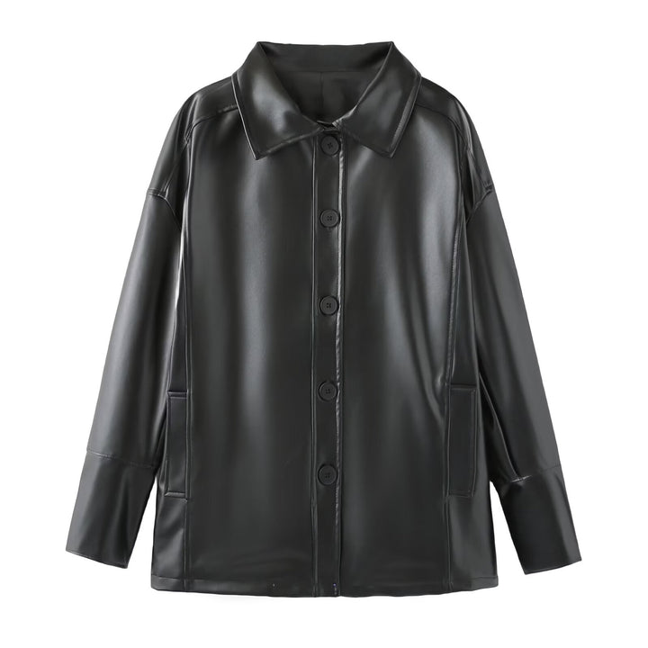 MAILE - Vegan Leather Trench Coat for Women