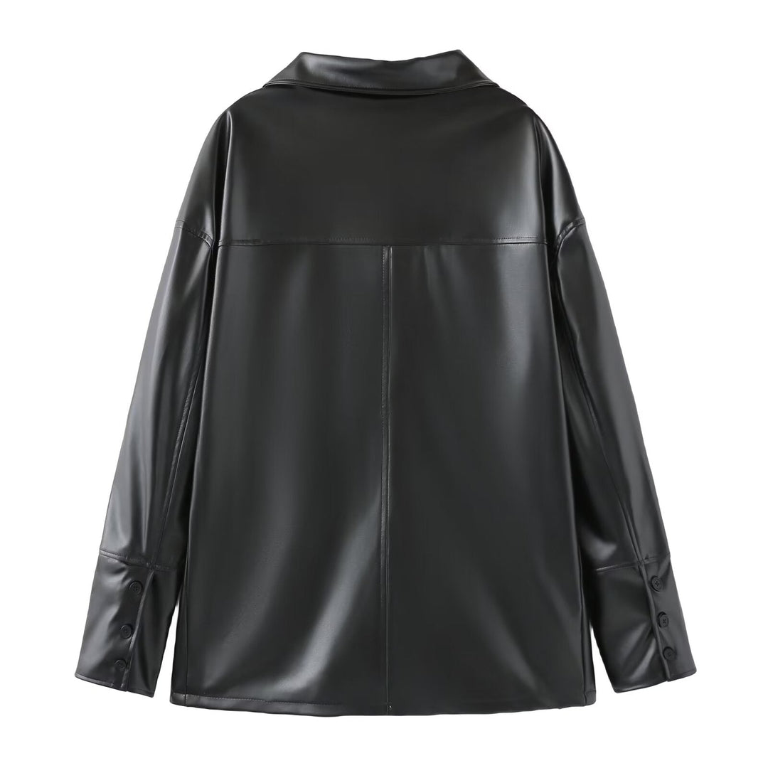 MAILE - Vegan Leather Trench Coat for Women