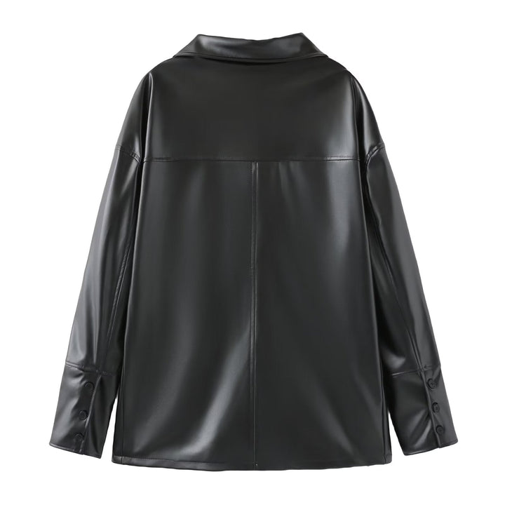 MAILE - Vegan Leather Trench Coat for Women