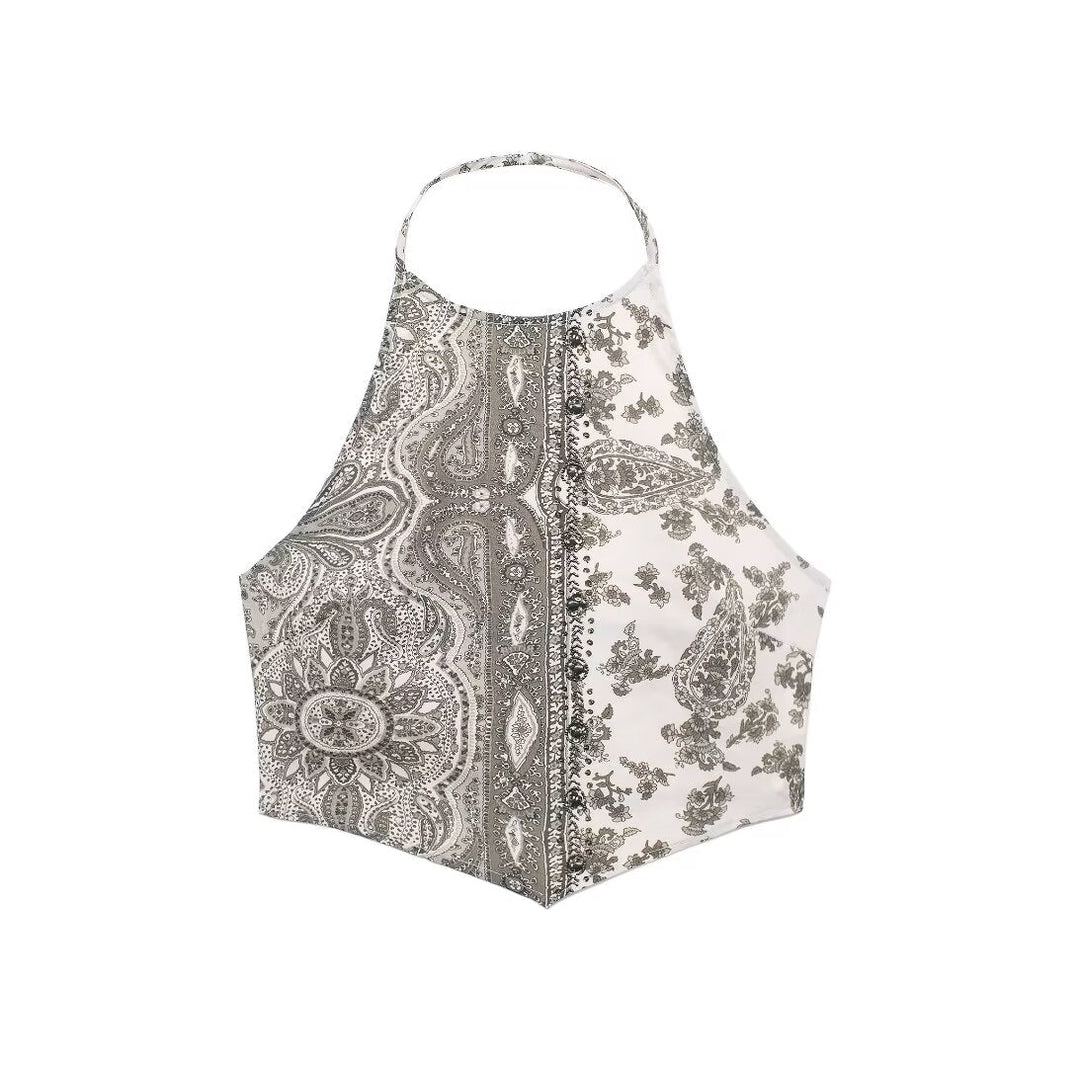 VALERI - Floral Halter Two-Piece Set