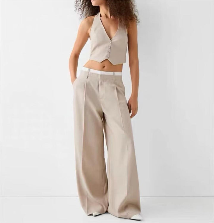 MIRA – Women's Halter Vest & Wide-Leg Set