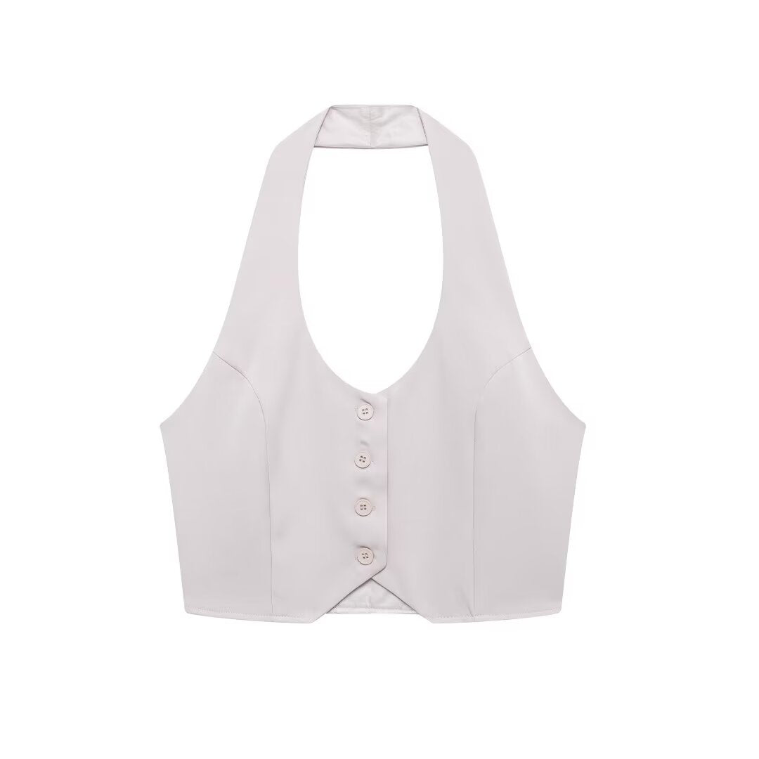 MIRA – Women's Halter Vest & Wide-Leg Set