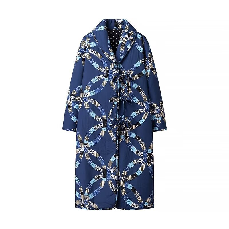 NORE - Women's Quilted Patchwork Long Coat