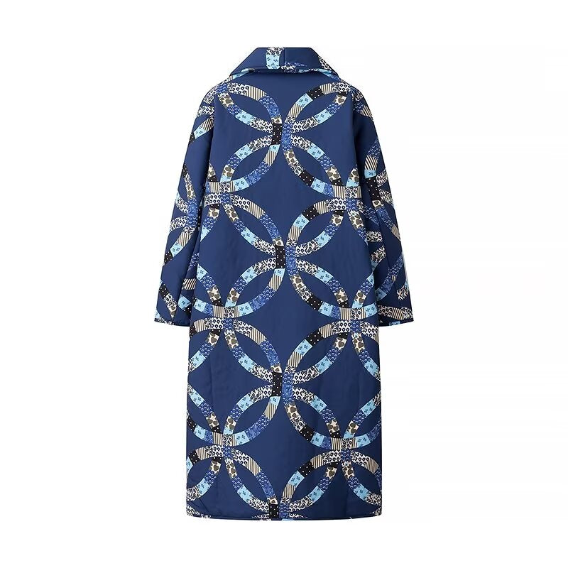 NORE - Women's Quilted Patchwork Long Coat