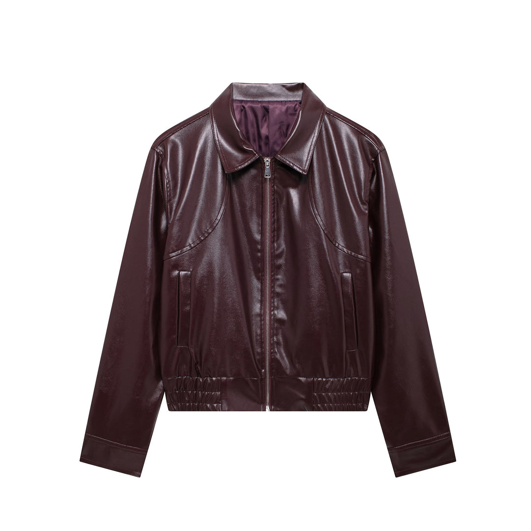 KAIDA – Vegan Leather Women's Bomber Jacket