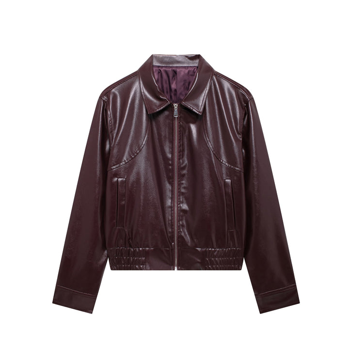 KAIDA – Vegan Leather Women's Bomber Jacket