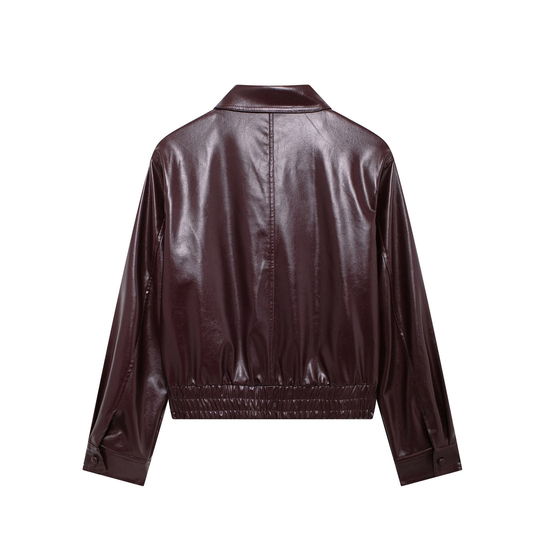 KAIDA – Vegan Leather Women's Bomber Jacket