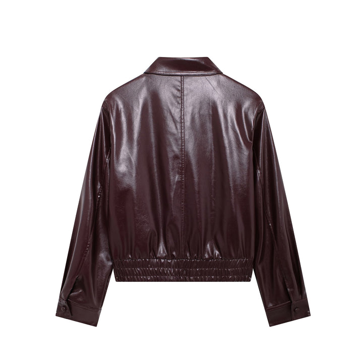 KAIDA – Vegan Leather Women's Bomber Jacket