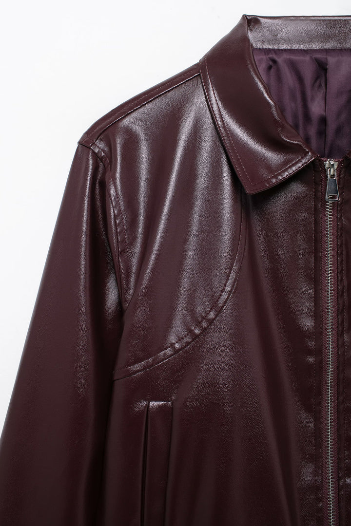 KAIDA – Vegan Leather Women's Bomber Jacket