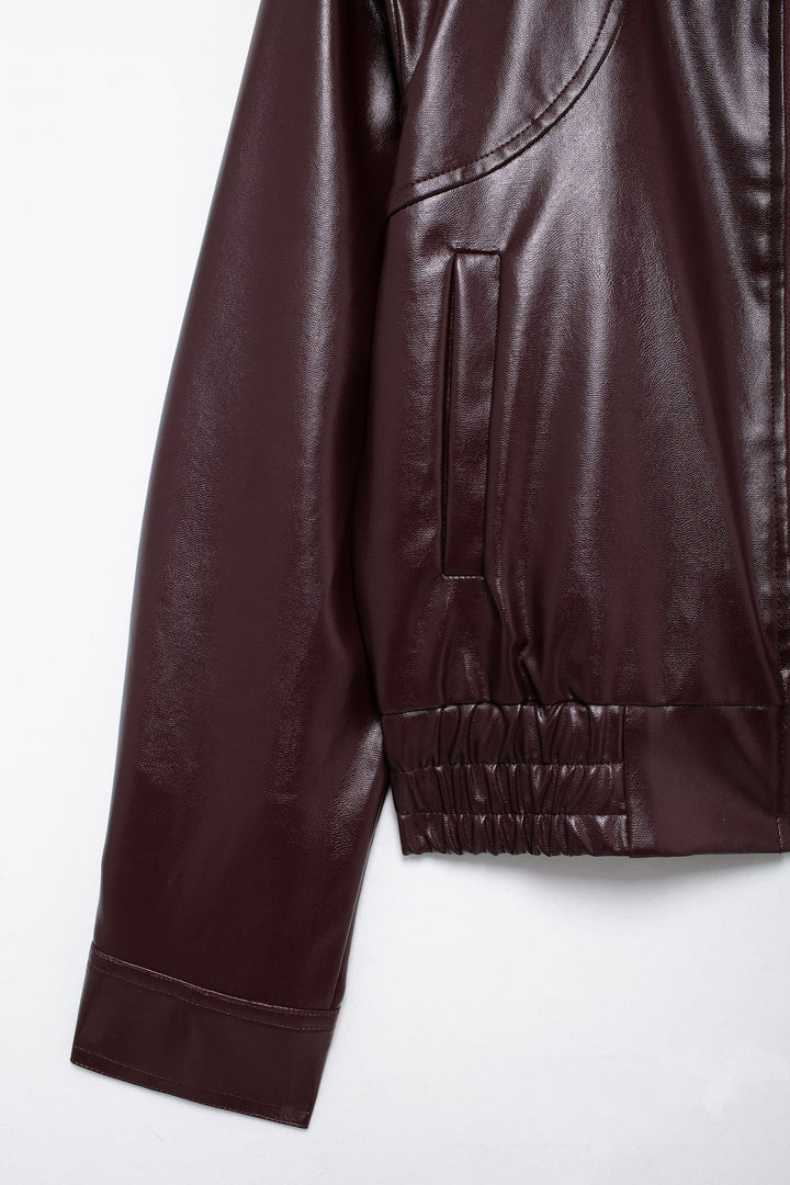 KAIDA – Vegan Leather Women's Bomber Jacket