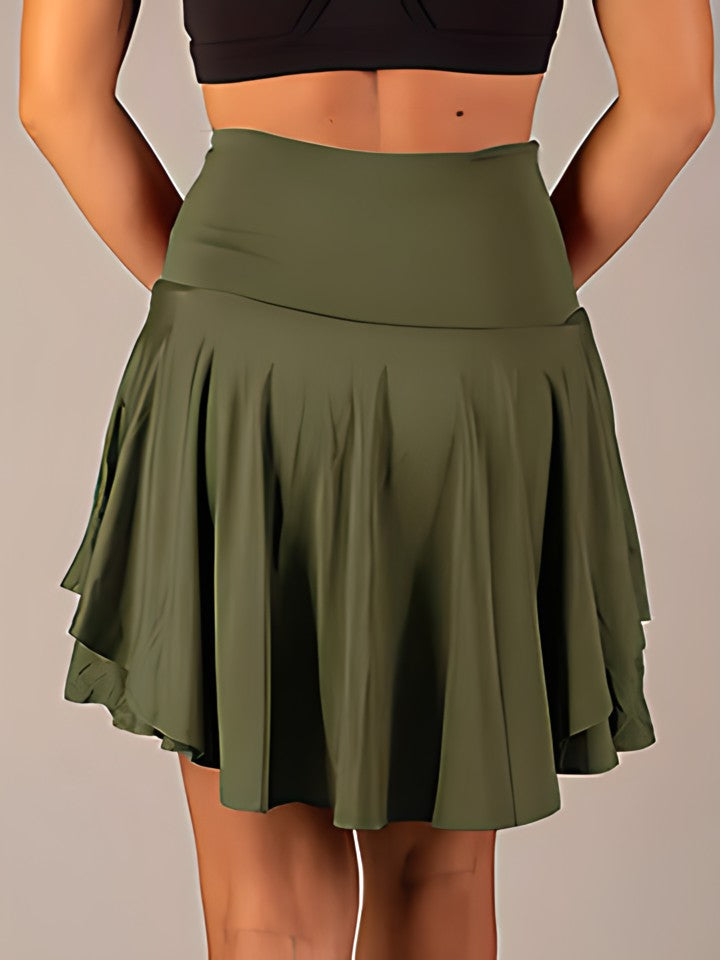 MALEN - Women's Stretch Mini Skirt with Built-in Shorts