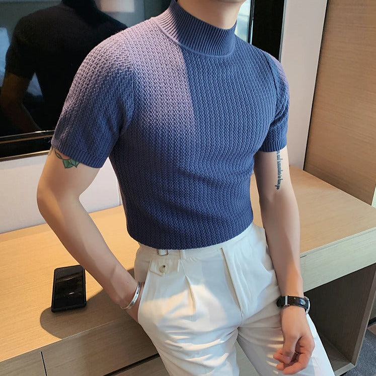 STARK - Slim Fit Extended Neck T-Shirt for Men