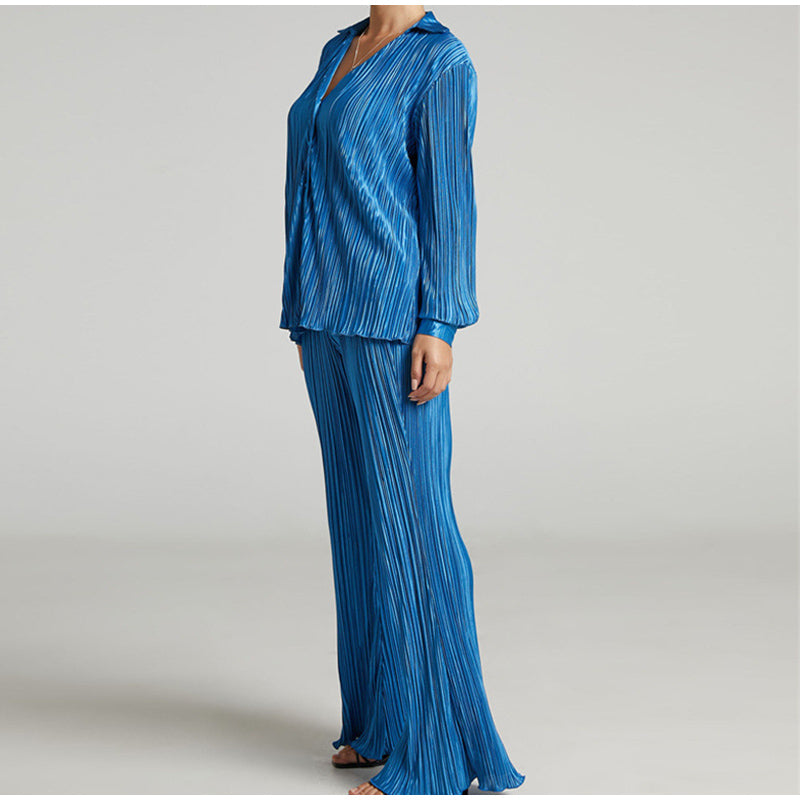 KATANA - Women's Oversized Pleated Shirt & Trousers Set