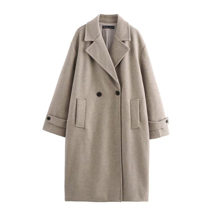 BEALI -  Double-Breasted Vegan Wool Overcoat