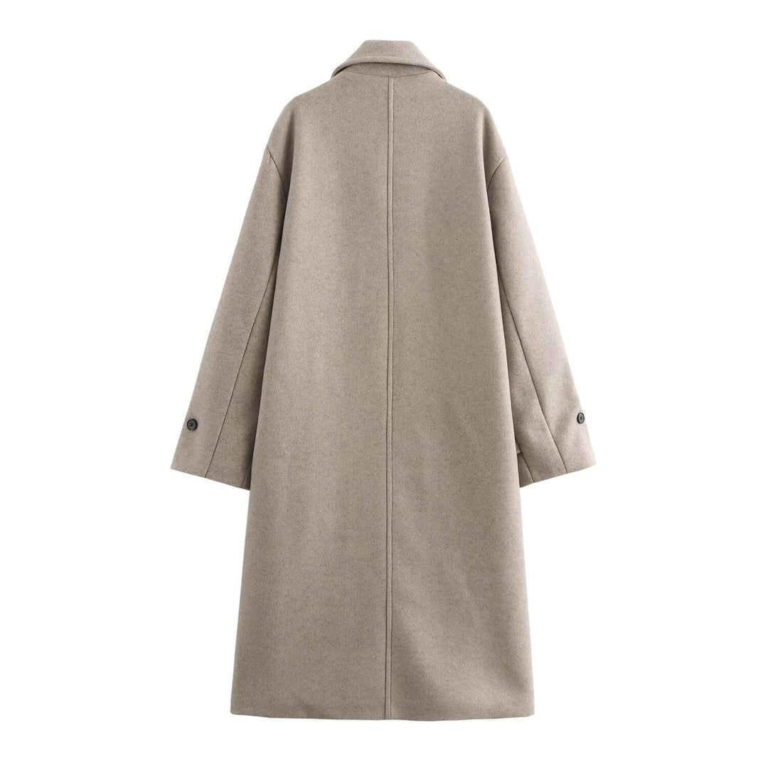 BEALI -  Double-Breasted Vegan Wool Overcoat