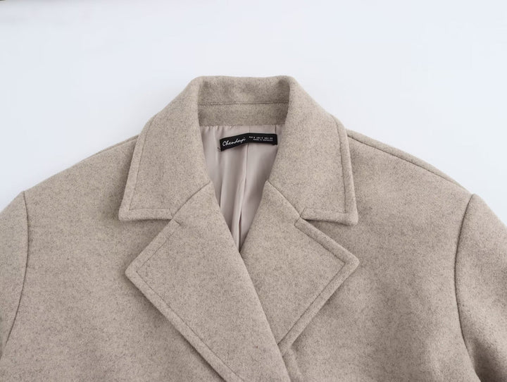 BEALI -  Double-Breasted Vegan Wool Overcoat