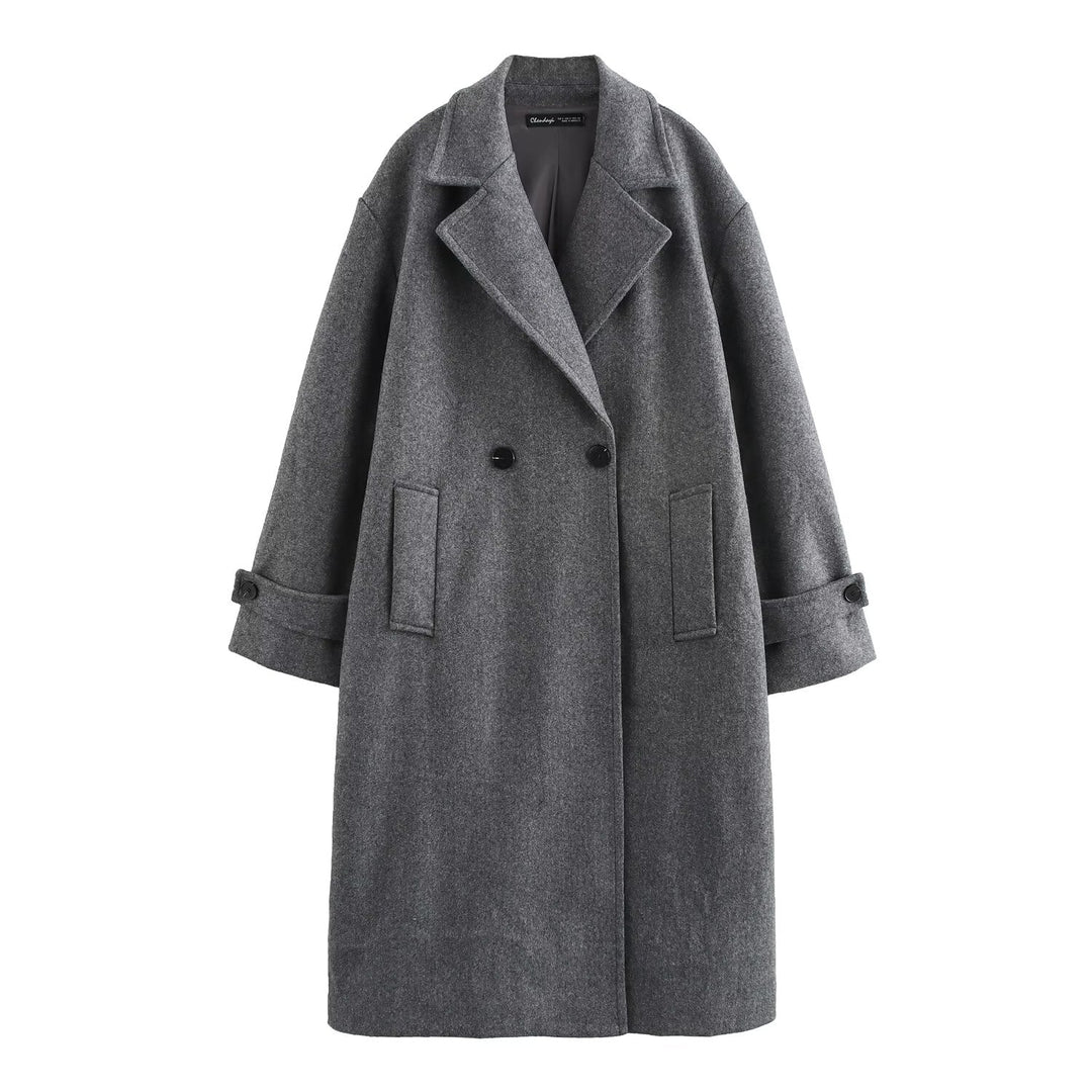 BEALI -  Double-Breasted Vegan Wool Overcoat