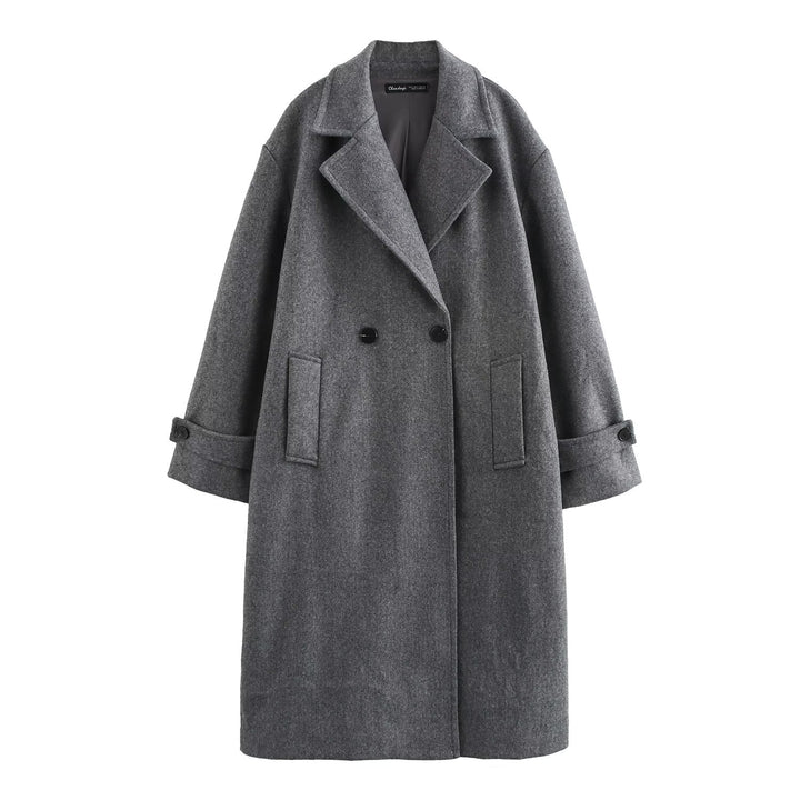 BEALI -  Double-Breasted Vegan Wool Overcoat