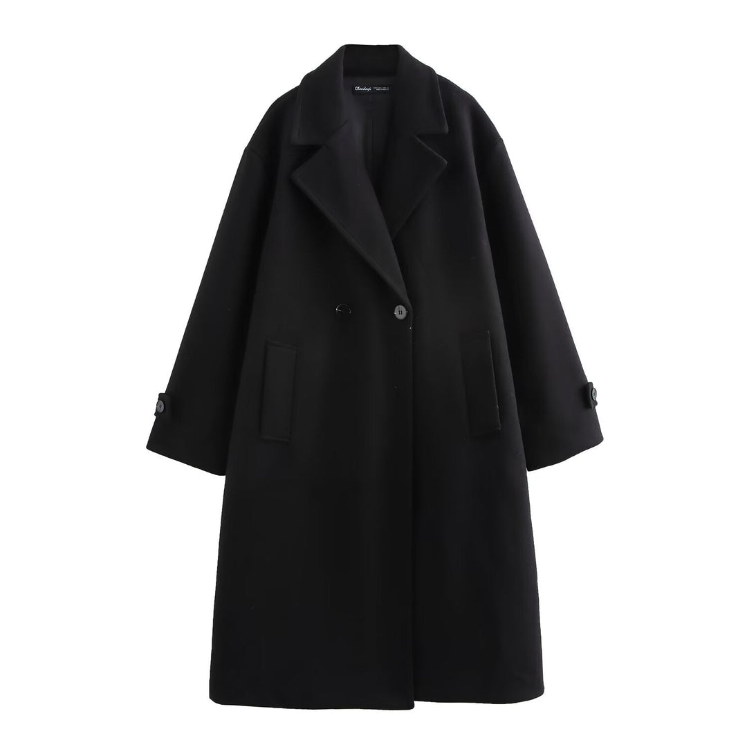 BEALI -  Double-Breasted Vegan Wool Overcoat