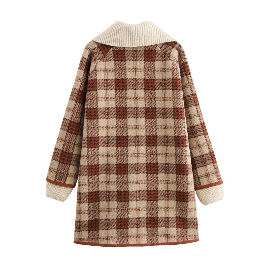 COLLEEN - Women's Plaid Toggle Front Winter Coat