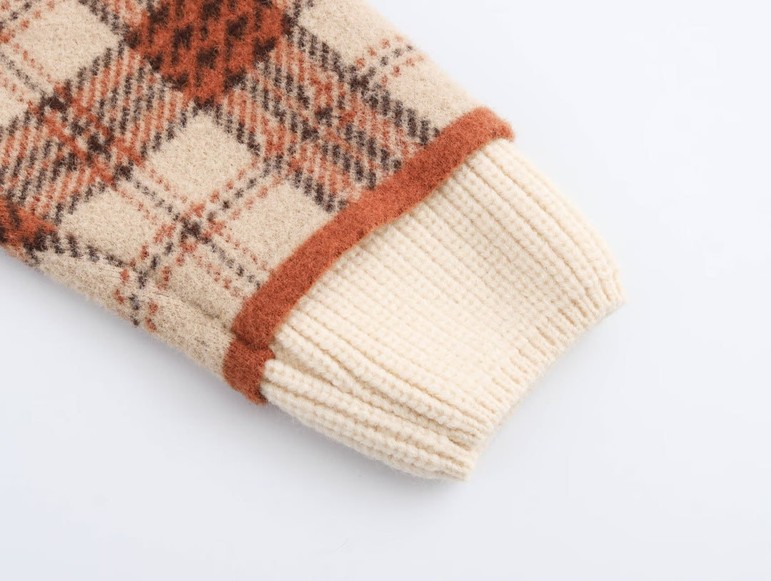 COLLEEN - Women's Plaid Toggle Front Winter Coat