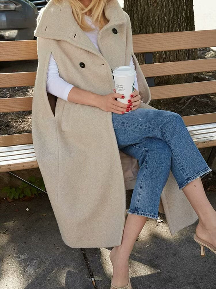 JERSA - Women's Vegan Wool Blend Cape Coat