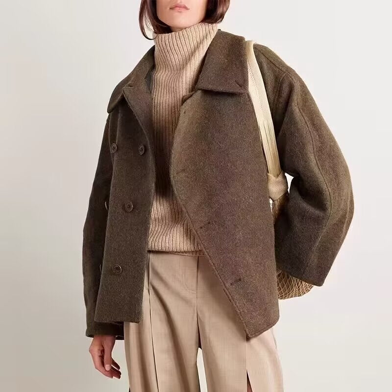 USDA - Women's Double-Breasted Vegan Wool Coat