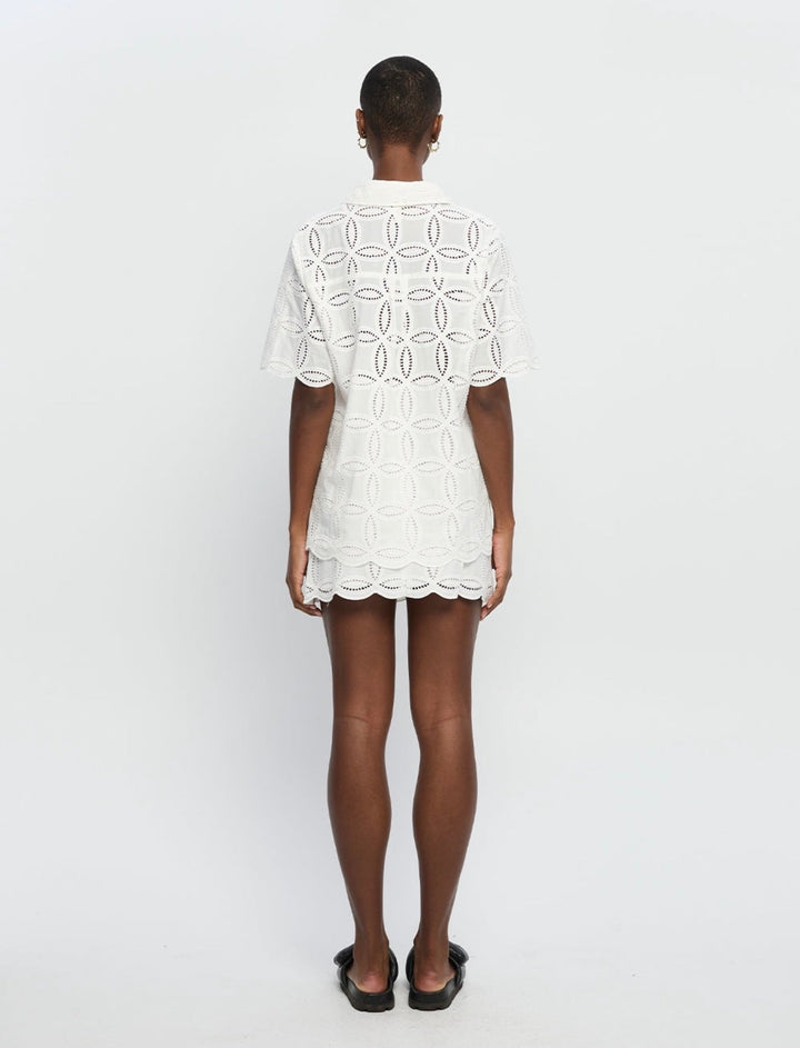 ODETTA - Women’s Cotton Eyelet Lace Two-Piece Set