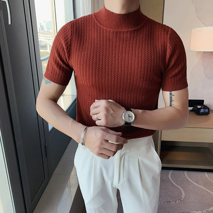 STARK - Slim Fit Extended Neck T-Shirt for Men