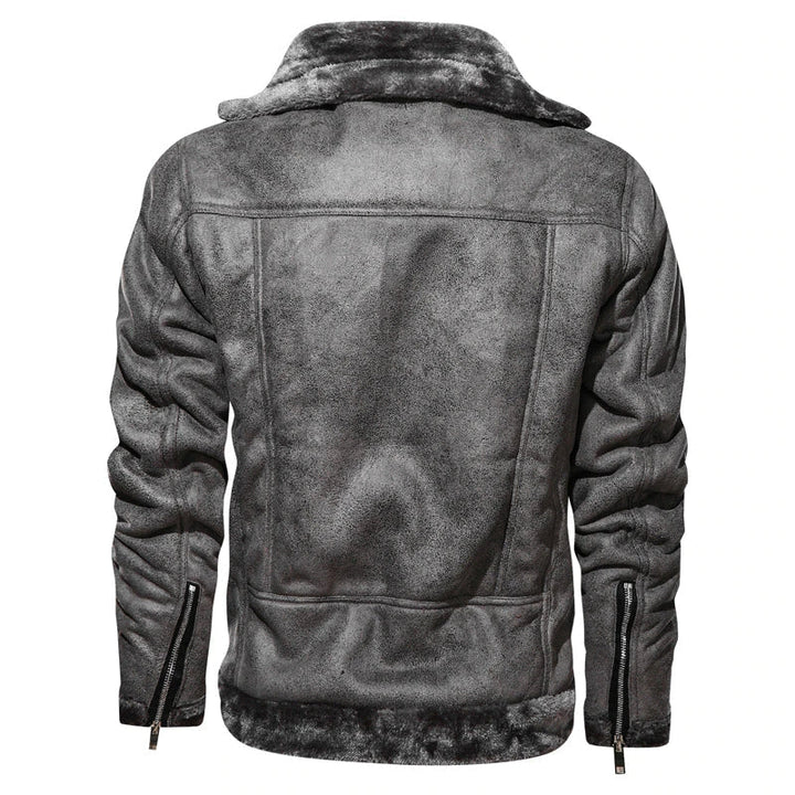 ZAYN – Men's Leather Biker Jacket with Fleece Lining