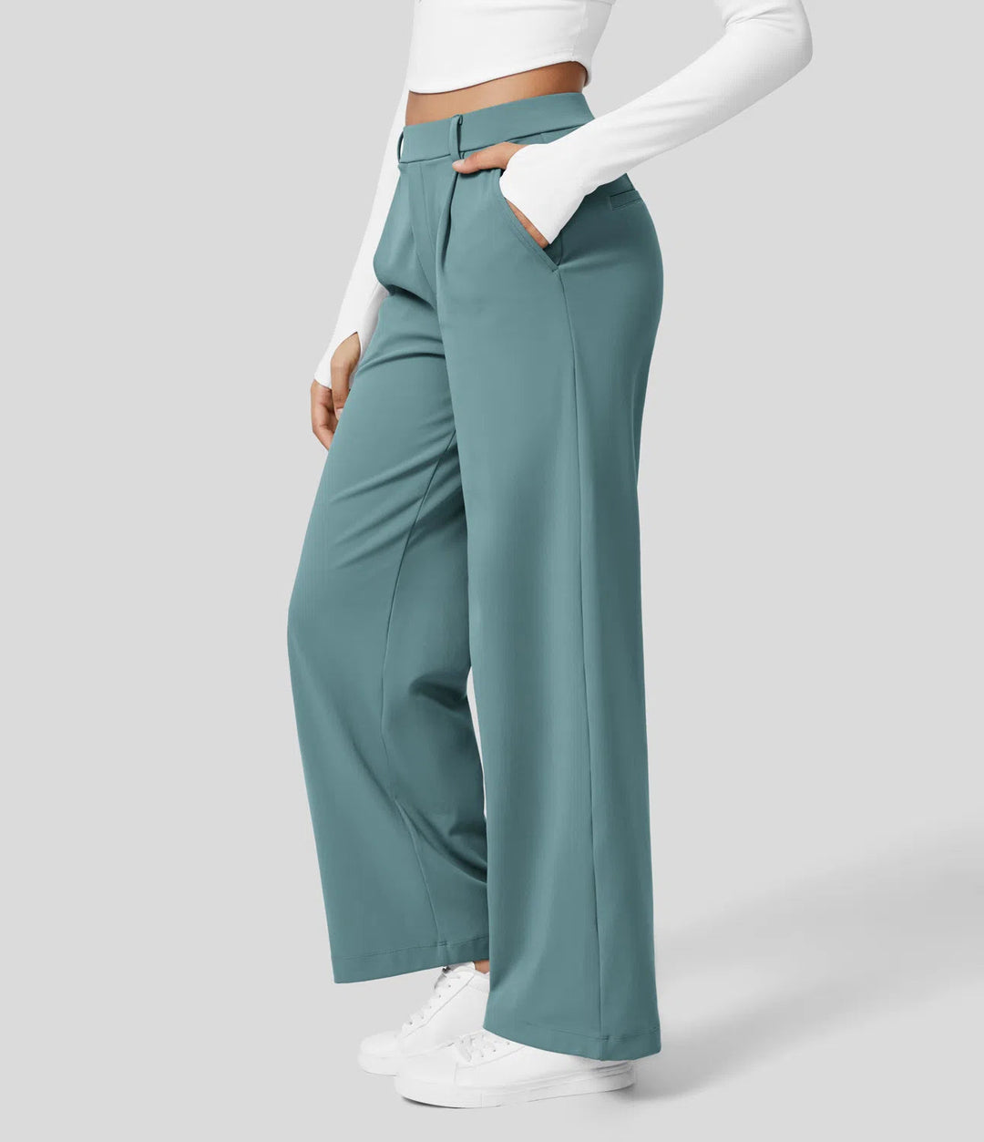 FLEX – High Waisted Wrinkle Free Wide Leg Trousers