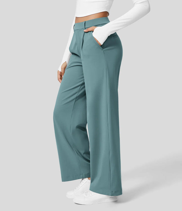 FLEX – High Waisted Wrinkle Free Wide Leg Trousers