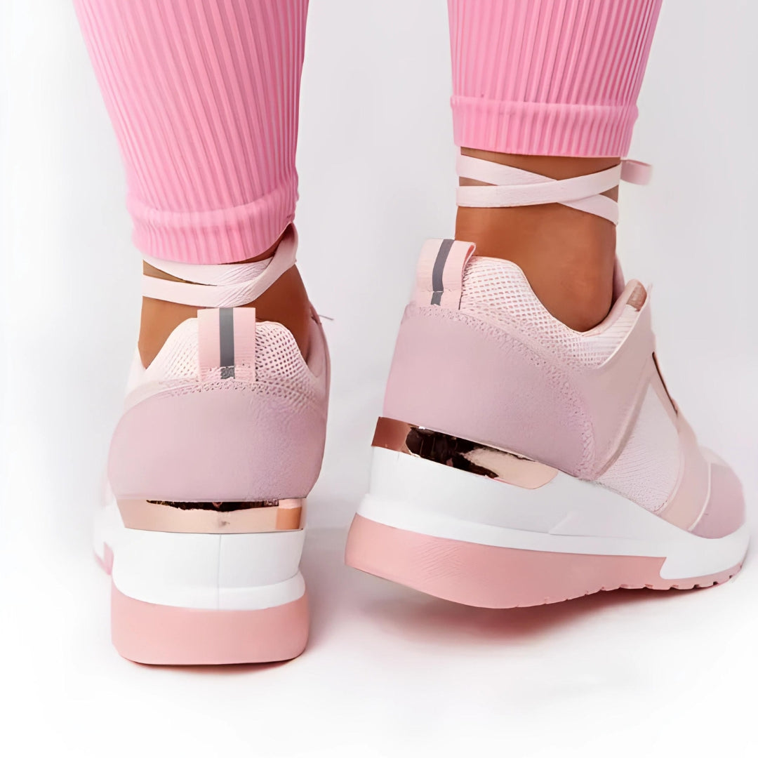 LIVA – Women's Perforated Gold-Accent Sneakers