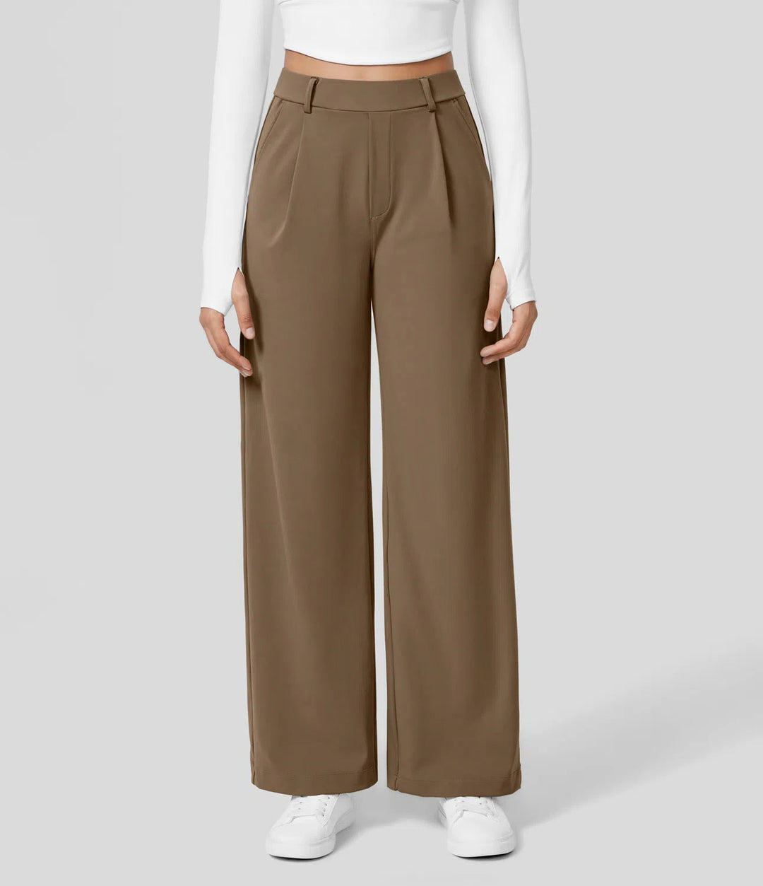 FLEX – High Waisted Wrinkle Free Wide Leg Trousers