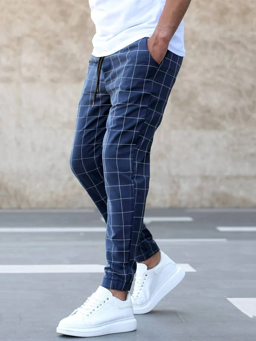 JULIAN – Men’s Slim Plaid Chino Trousers