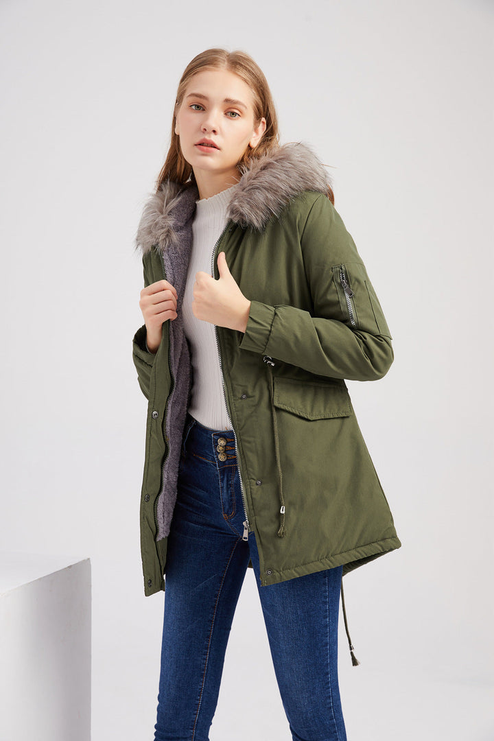 ALORA – Faux Fur Hooded Parka Jacket