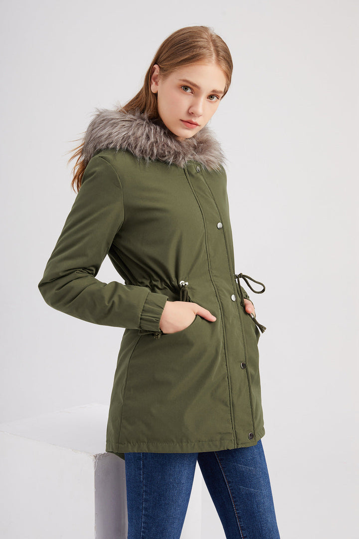 ALORA – Faux Fur Hooded Parka Jacket
