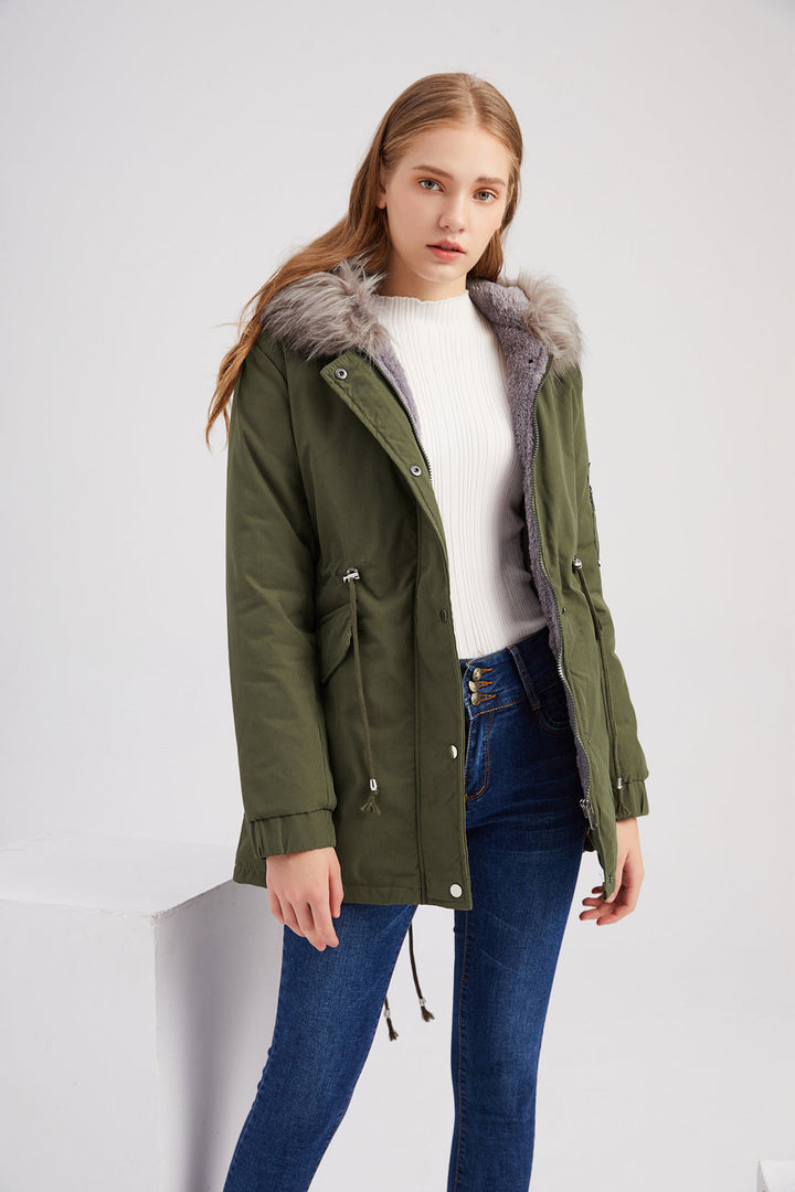 ALORA – Faux Fur Hooded Parka Jacket