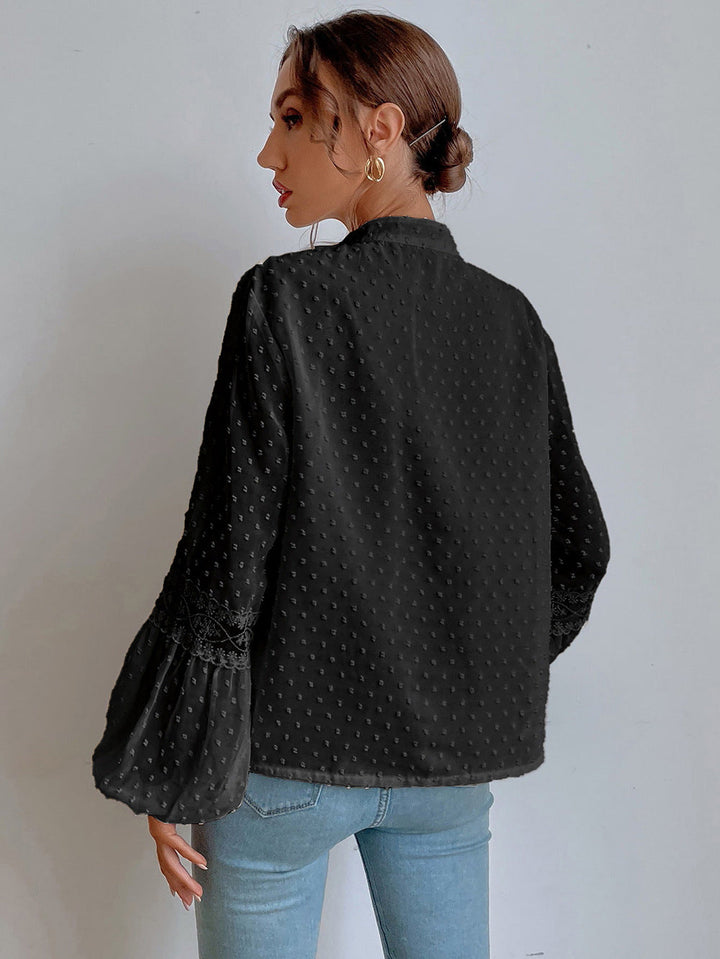 DELLA – Lace V-neck Blouse